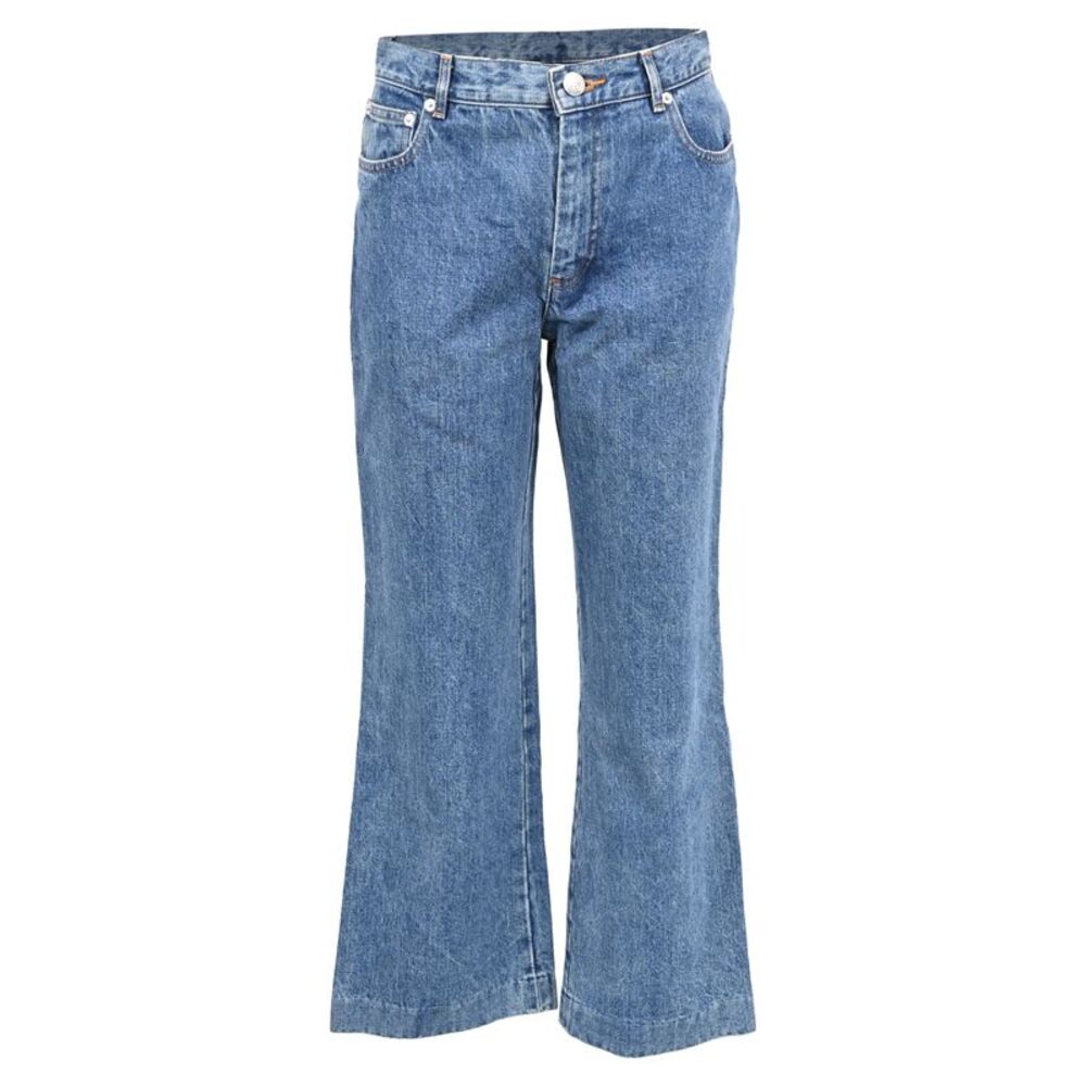 A.P.C. High-Rise Flared Jeans in Blue Cotton